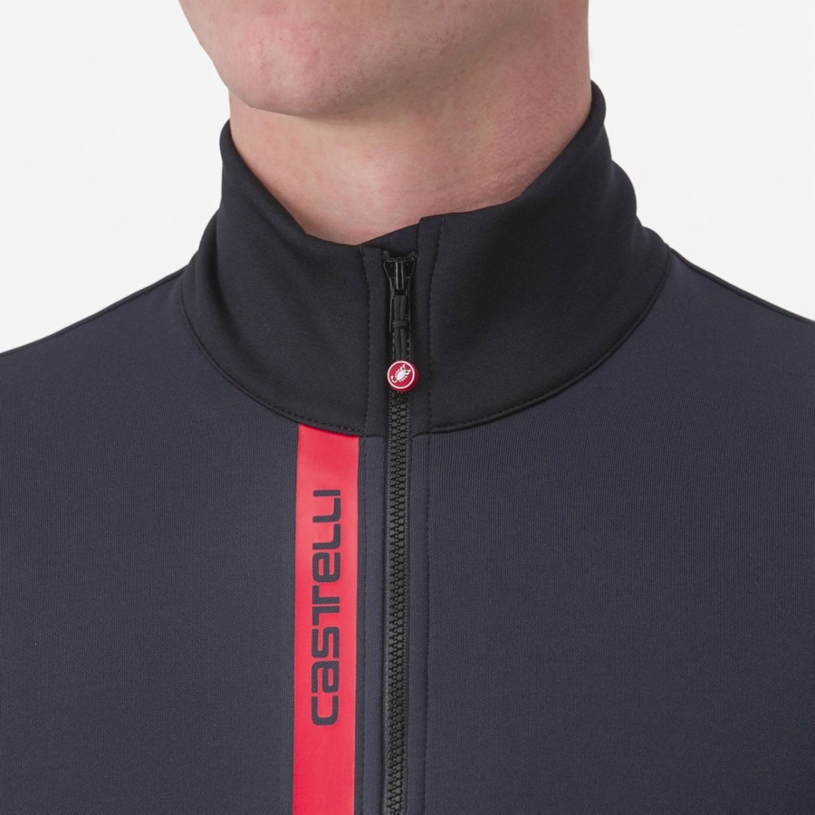 Black / Red Men Castelli ENTRATA THERMAL Jersey | 810296-PCL