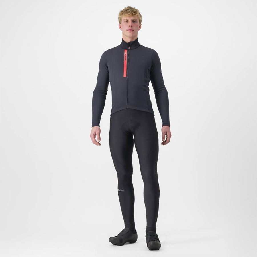 Black / Red Men Castelli ENTRATA THERMAL Jersey | 810296-PCL