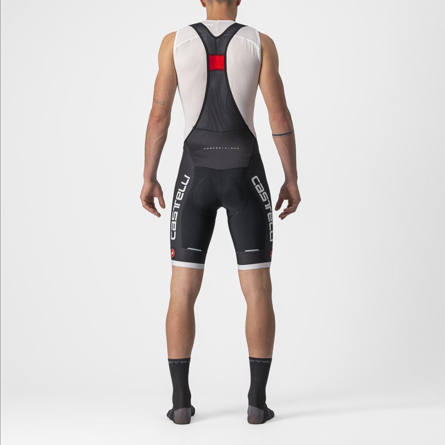 Black / Silver Grey Men Castelli COMPETIZIONE KIT Bib Shorts | 462971-CTY