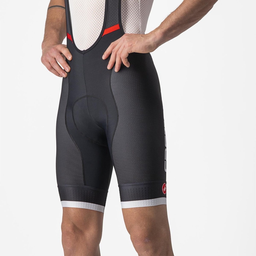 Black / Silver Grey Men Castelli COMPETIZIONE KIT Bib Shorts | 462971-CTY