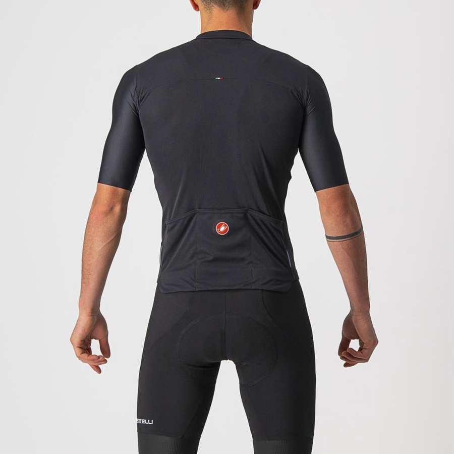 Black / Silver Grey / White Men Castelli PROLOGO 7 Jersey | 673519-OPW