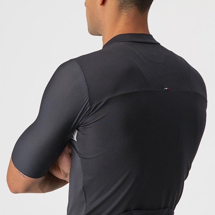 Black / Silver Grey / White Men Castelli PROLOGO 7 Jersey | 673519-OPW