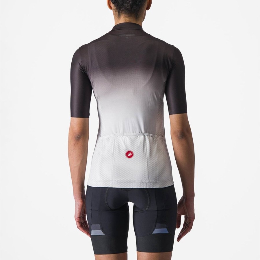 Black / Silver Grey / White Women Castelli SALITA Jersey | 493182-AIH