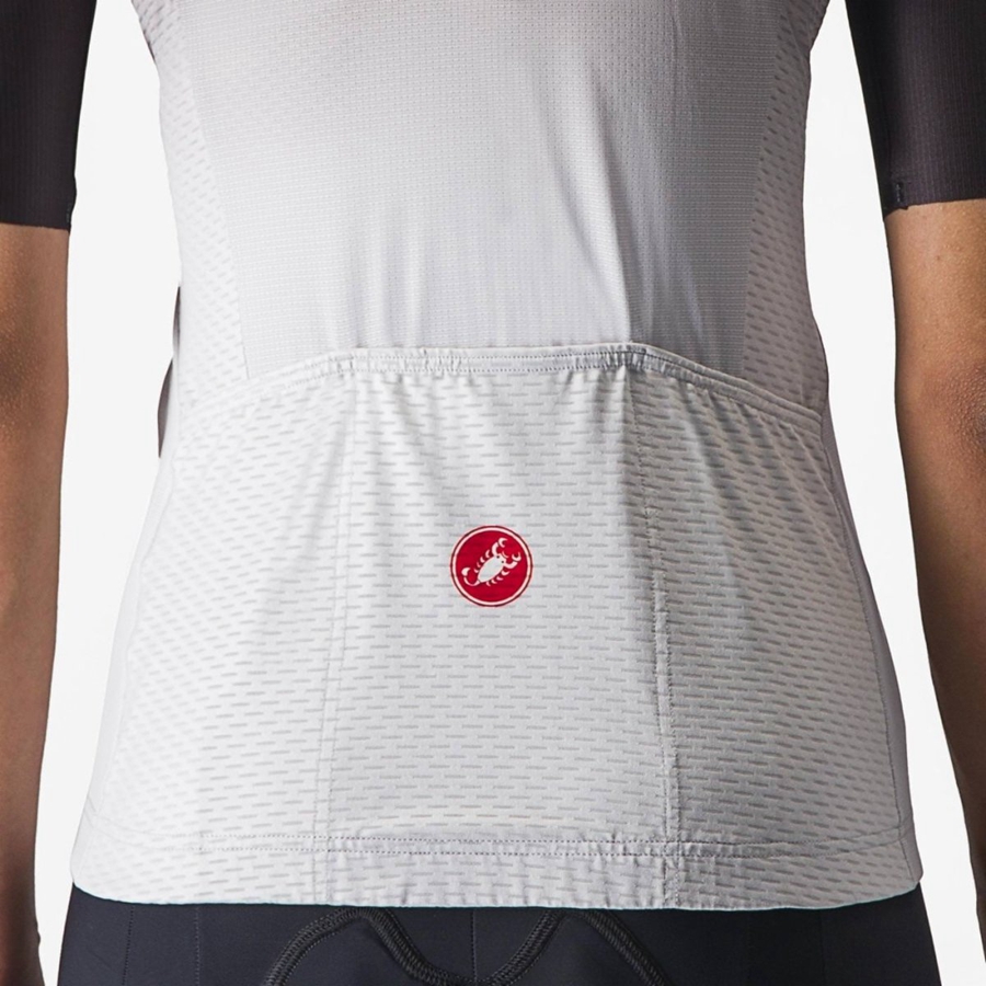 Black / Silver Grey / White Women Castelli SALITA Jersey | 493182-AIH