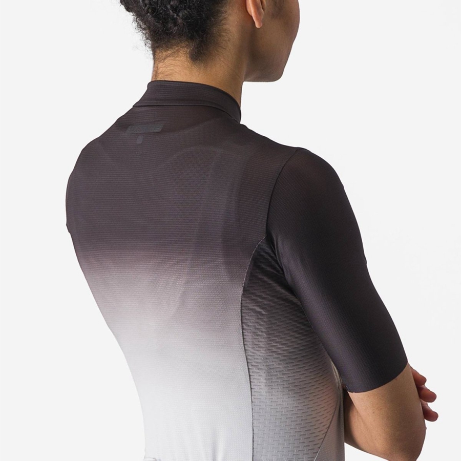 Black / Silver Grey / White Women Castelli SALITA Jersey | 493182-AIH