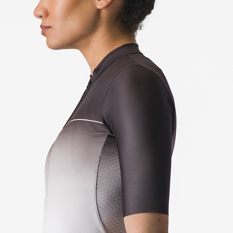 Black / Silver Grey / White Women Castelli SALITA Jersey | 493182-AIH