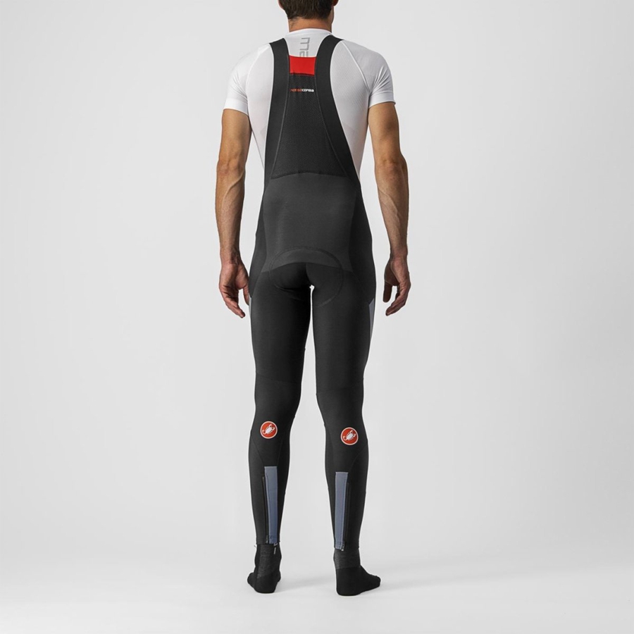 Black / Silver Men Castelli SORPASSO RoS Bib Tights | 718032-OUB