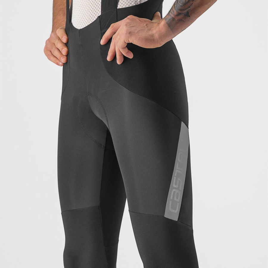 Black / Silver Men Castelli SORPASSO RoS Bib Tights | 718032-OUB