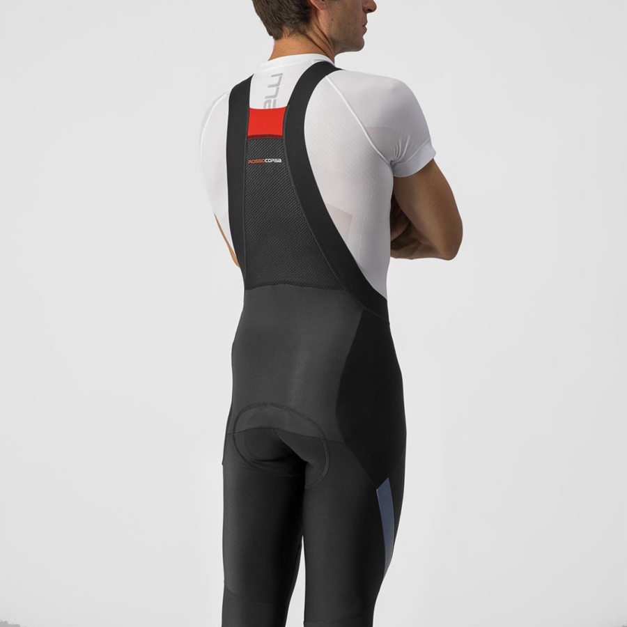 Black / Silver Men Castelli SORPASSO RoS Bib Tights | 718032-OUB