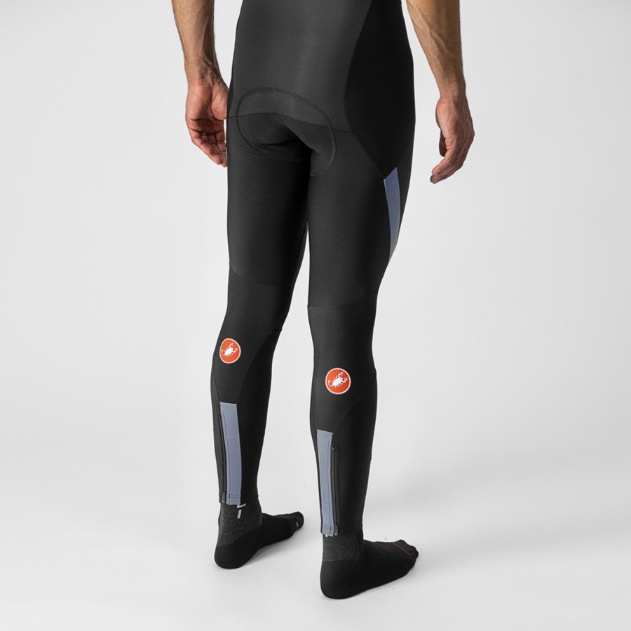 Black / Silver Men Castelli SORPASSO RoS Bib Tights | 718032-OUB