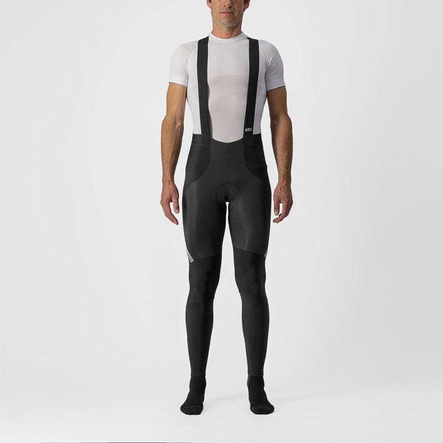 Black / Silver Men Castelli SORPASSO RoS Bib Tights | 718032-OUB