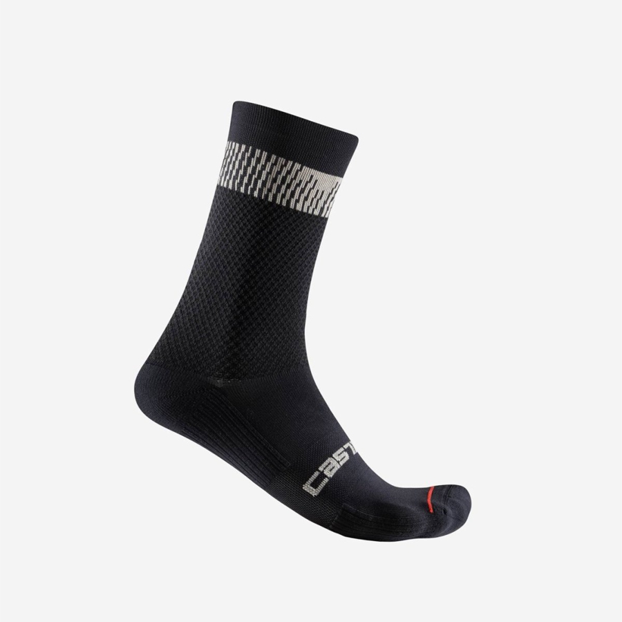 Black / Silver Men Castelli UNLIMITED 18 Socks | 472693-ALF