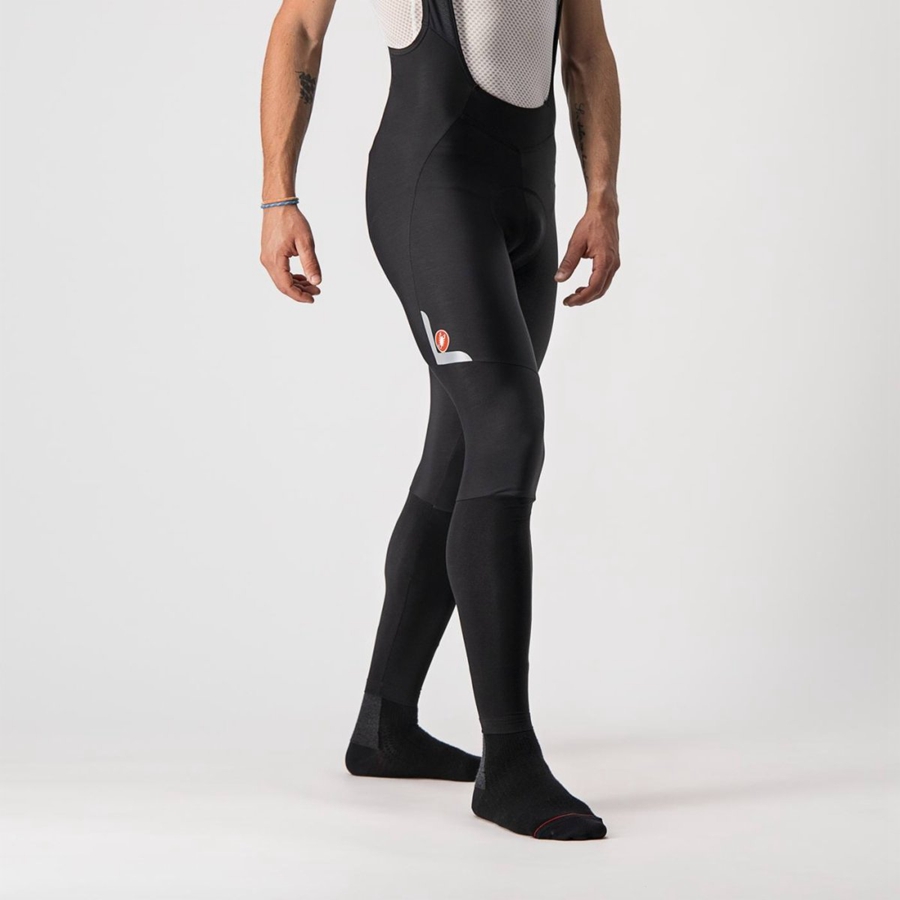 Black / Silver Men Castelli VELOCISSIMO 5 Bib Tights | 167830-LTB