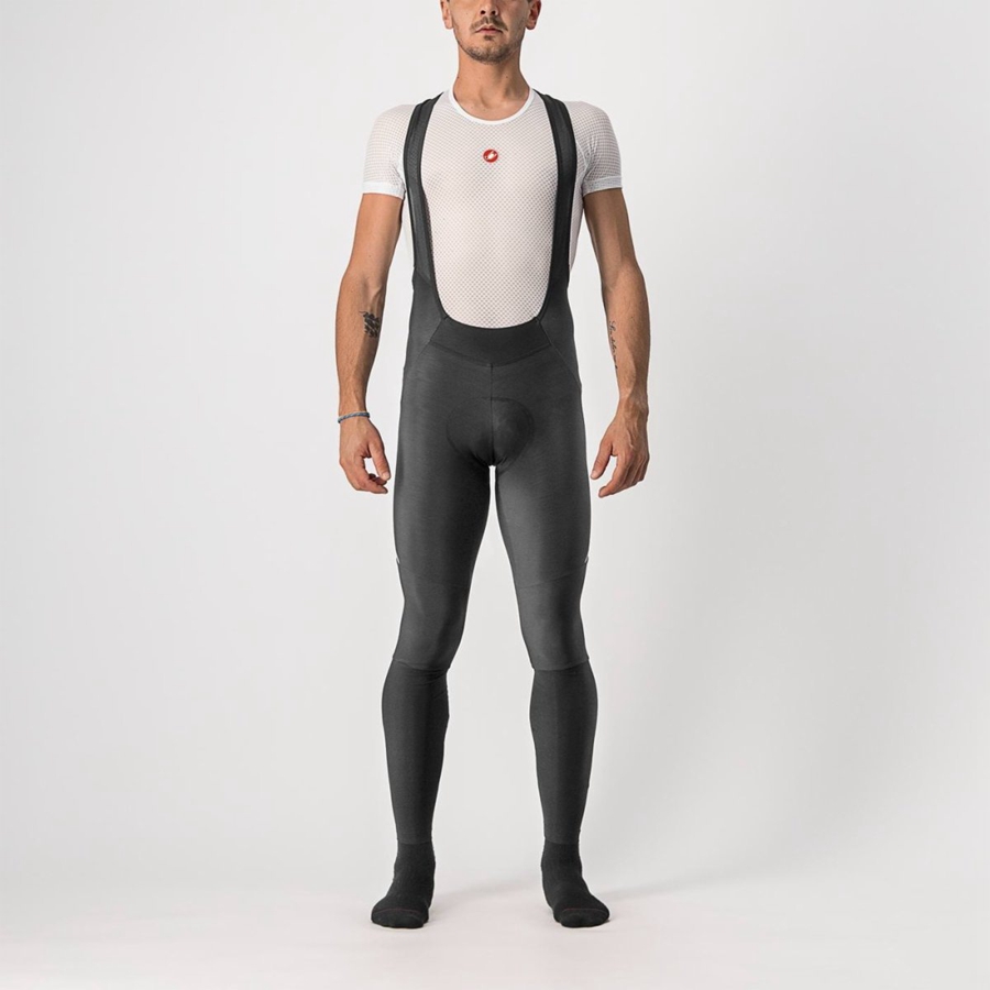 Black / Silver Men Castelli VELOCISSIMO 5 Bib Tights | 167830-LTB