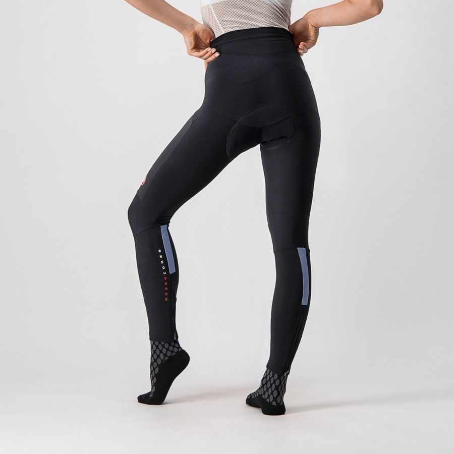 Black / Silver Women Castelli SORPASSO RoS W Leggings | 174256-PTO