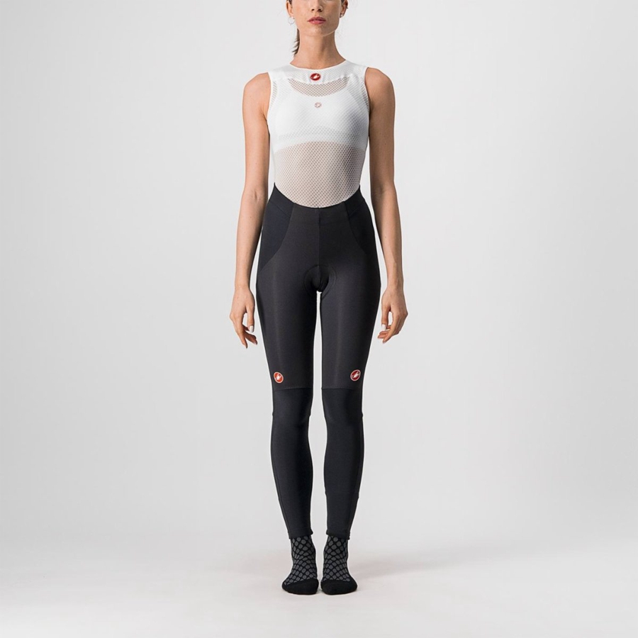 Black / Silver Women Castelli SORPASSO RoS W Leggings | 174256-PTO