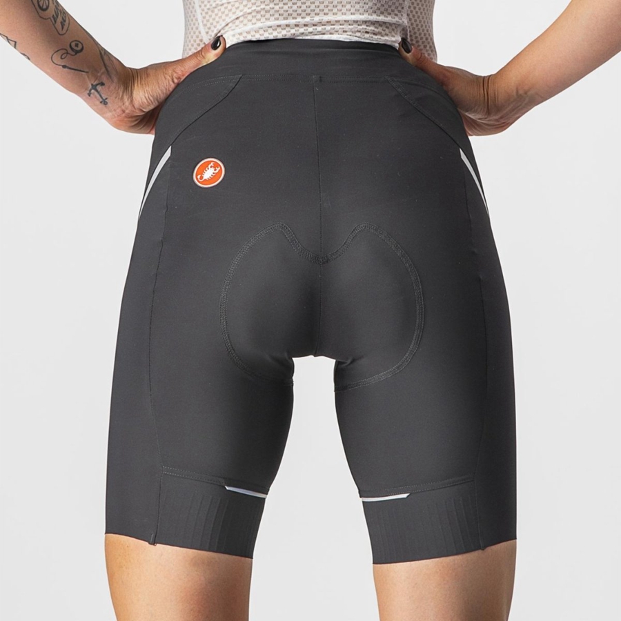 Black / Silver Women Castelli VELOCISSIMA 3 Shorts | 291653-LUJ