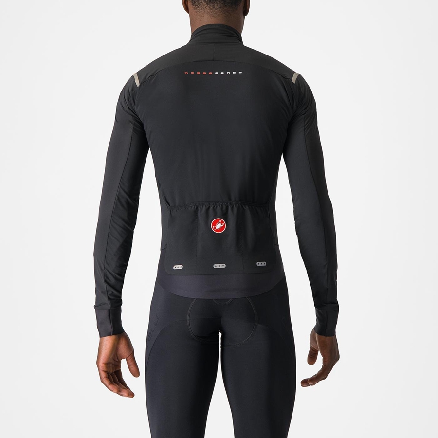 Black / Silver / Dark Men Castelli ALPHA FLIGHT ROS Jackets | 061845-HYF