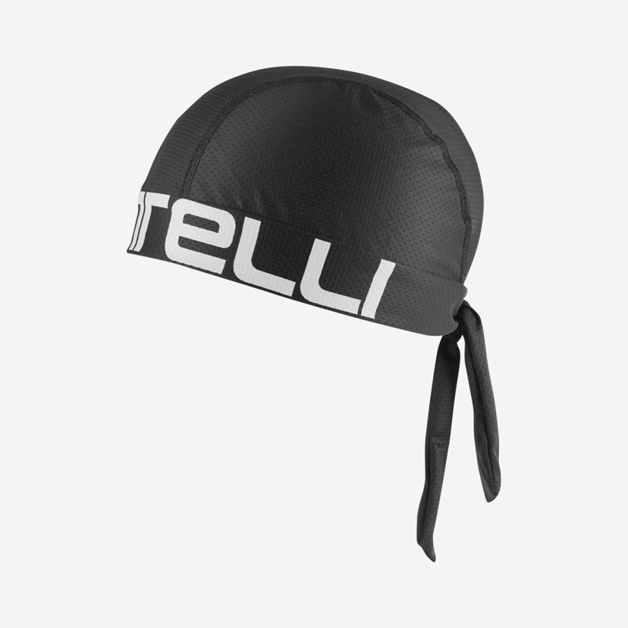 Black / White Men Castelli CASTELLI BANDANA Headwear | 182590-TYB