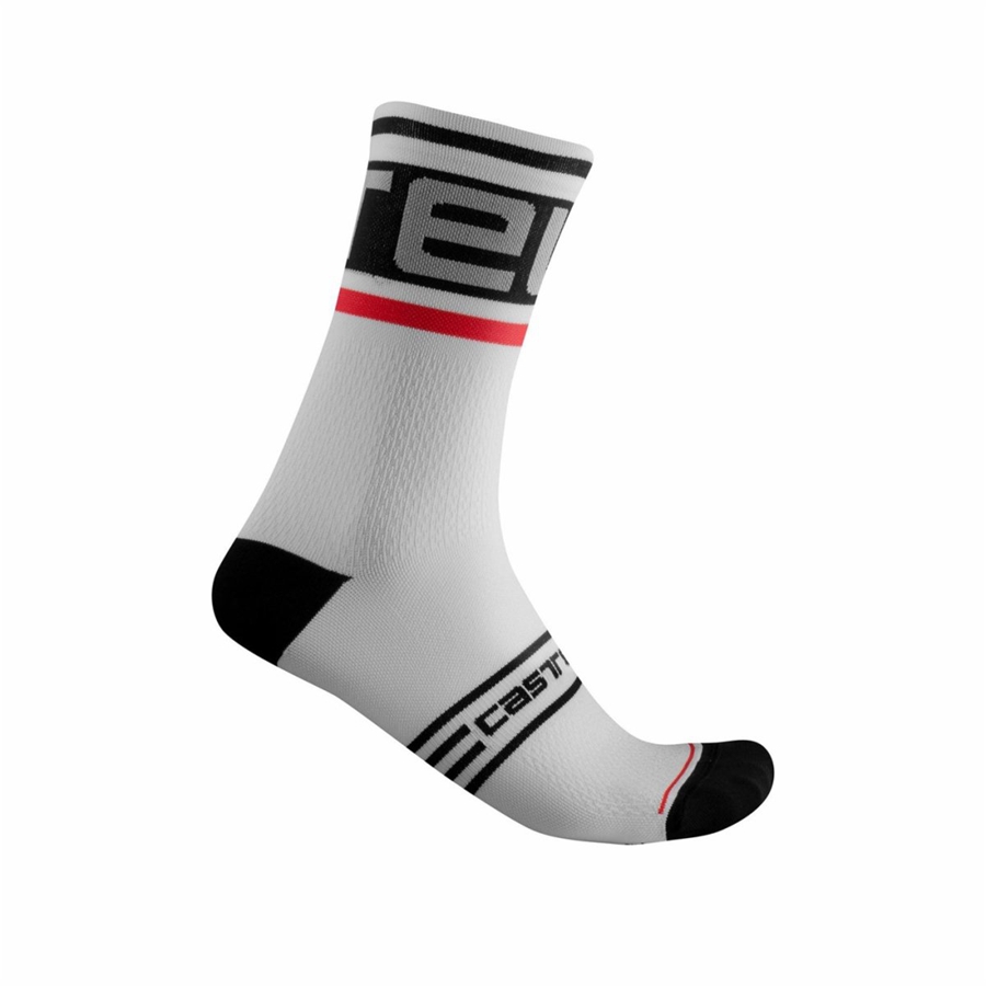 Black / White Men Castelli PROLOGO 15 Socks | 678492-FNV