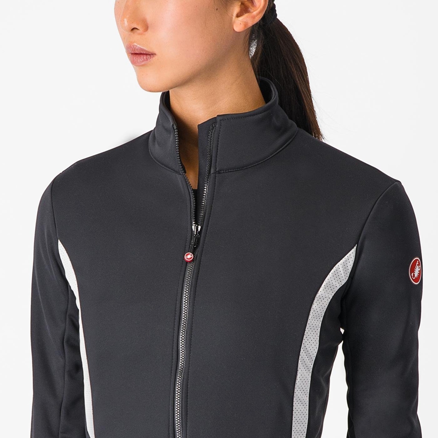 Black / White Women Castelli DINAMICA 2 Jackets | 734512-LRE