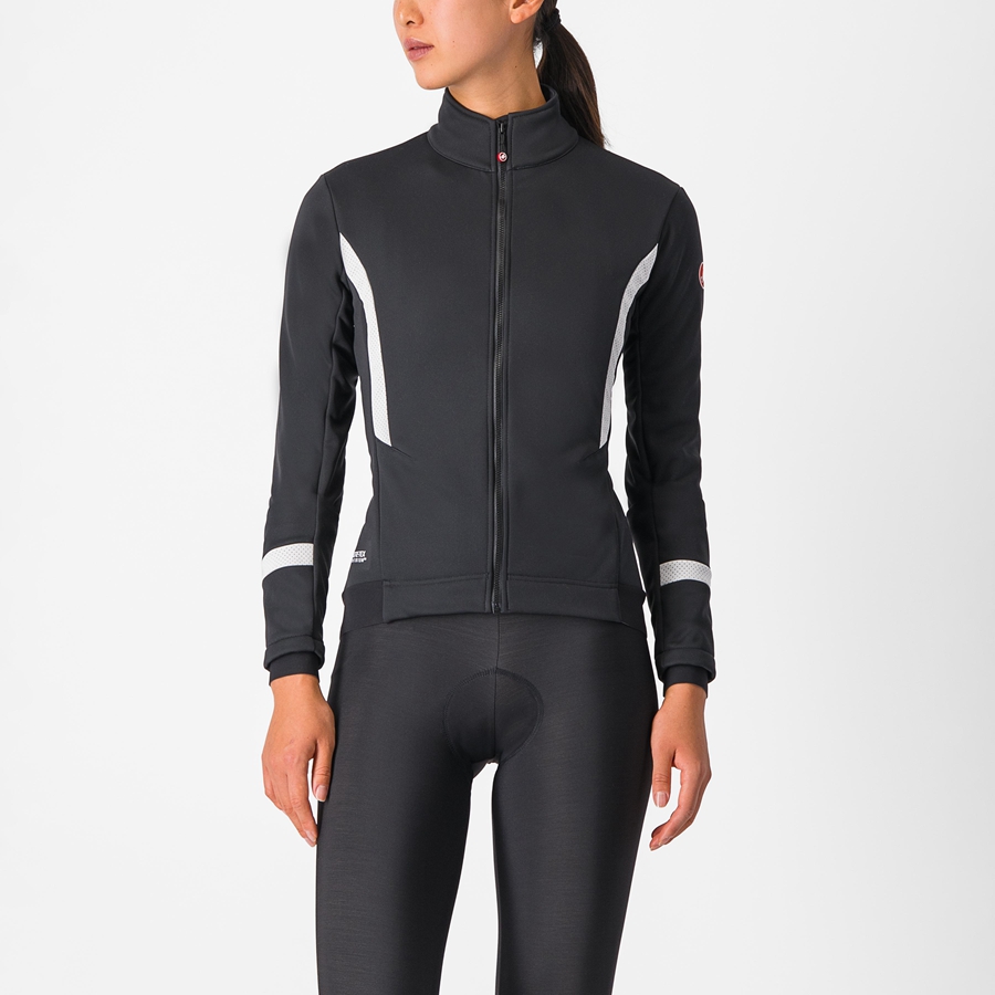 Black / White Women Castelli DINAMICA 2 Jackets | 734512-LRE