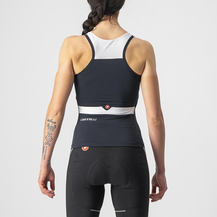 Black / White Women Castelli SOLARIS TOP Jersey | 583247-BTI