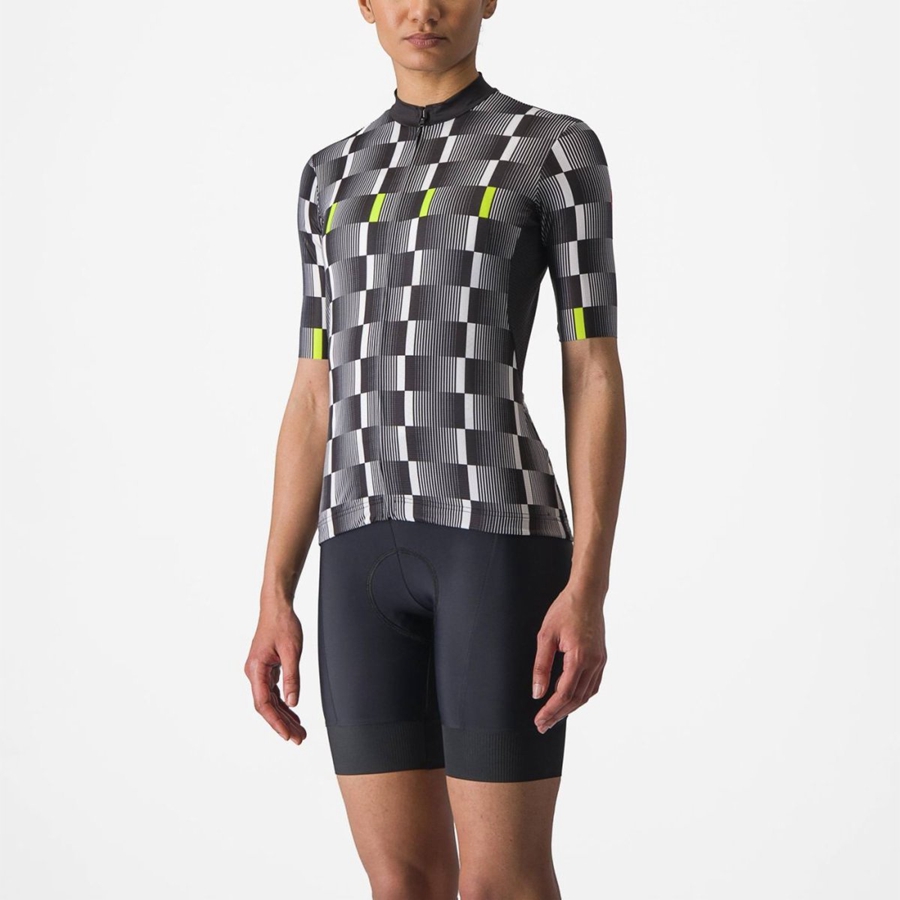 Black / White / Light Green Women Castelli DIMENSIONE Jersey | 128439-CSG