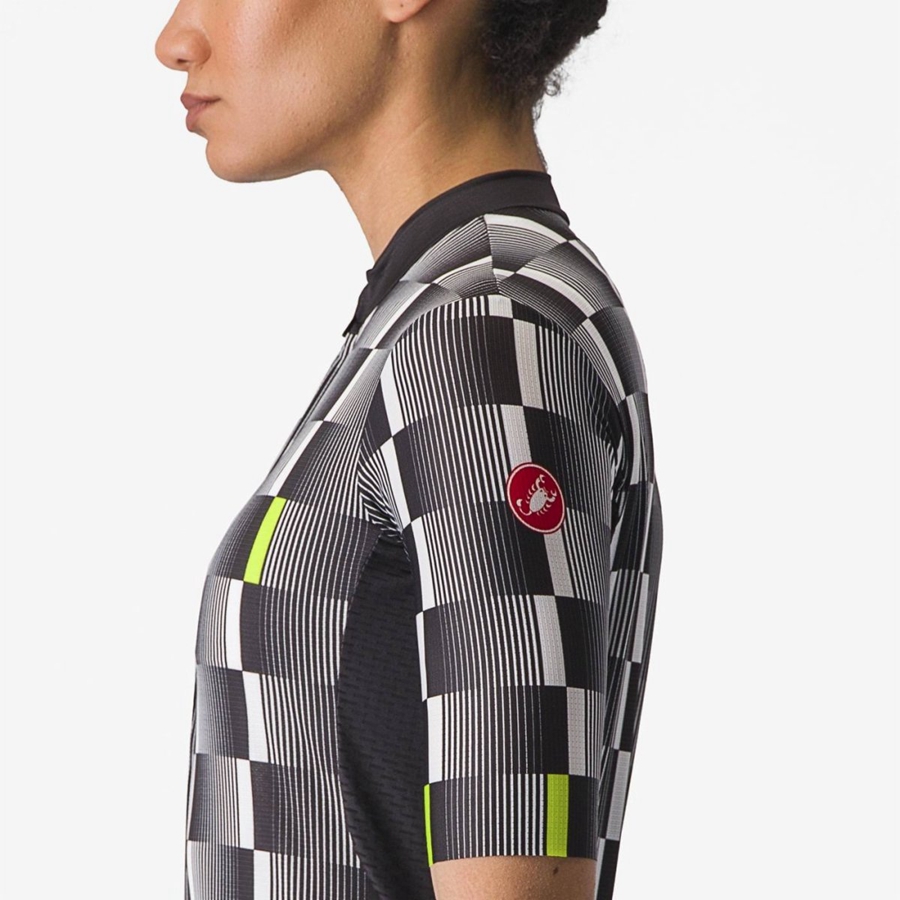 Black / White / Light Green Women Castelli DIMENSIONE Jersey | 128439-CSG