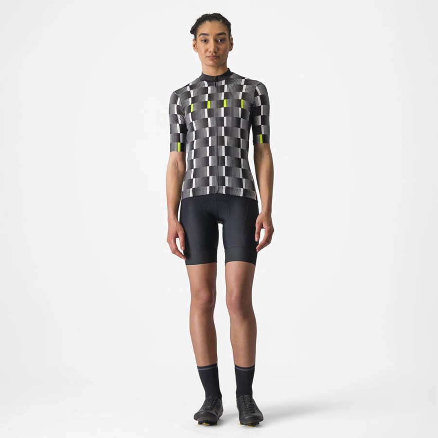 Black / White / Light Green Women Castelli DIMENSIONE Jersey | 128439-CSG