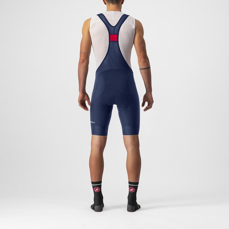 Blue Men Castelli ENDURANCE 3 Bib Shorts | 985140-FXT