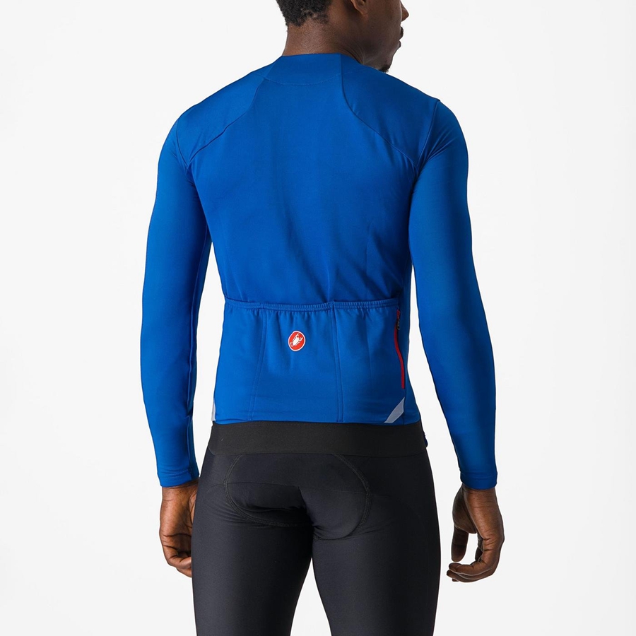 Blue Men Castelli FLY LS Jersey | 149875-MAP