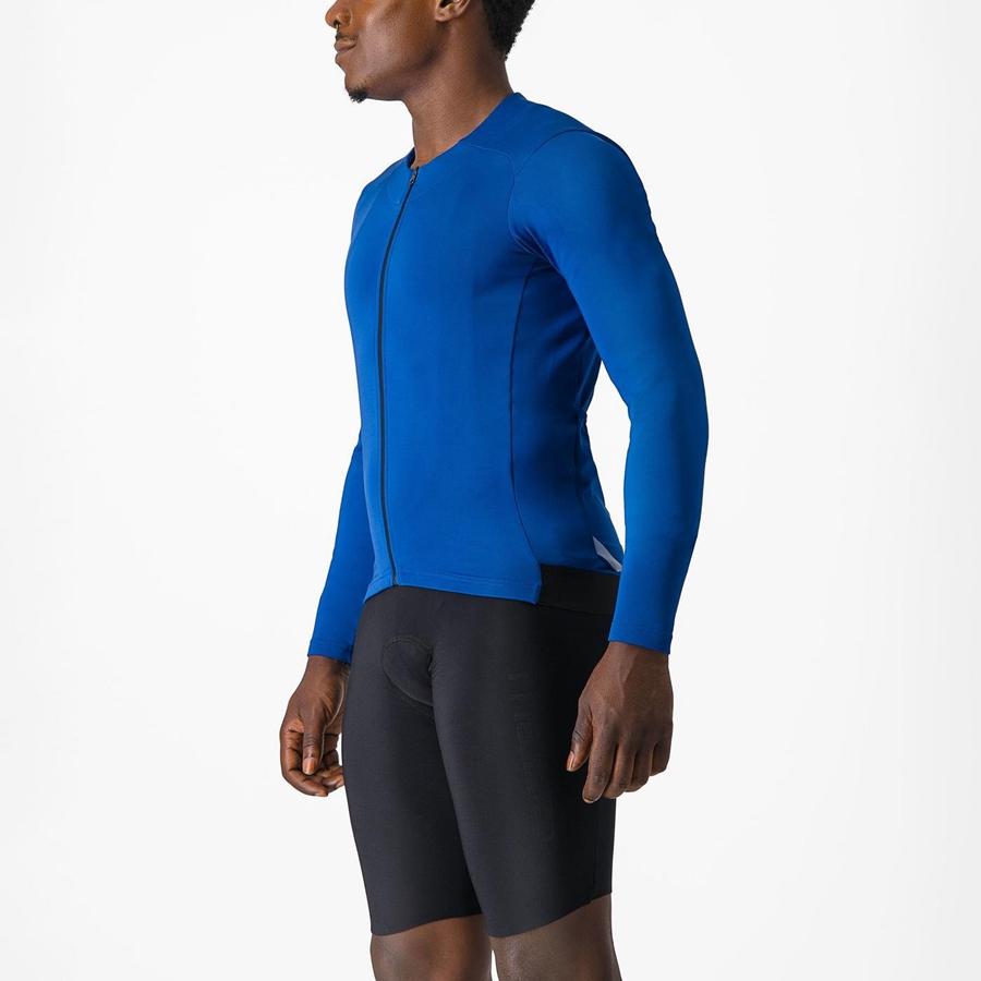 Blue Men Castelli FLY LS Jersey | 149875-MAP