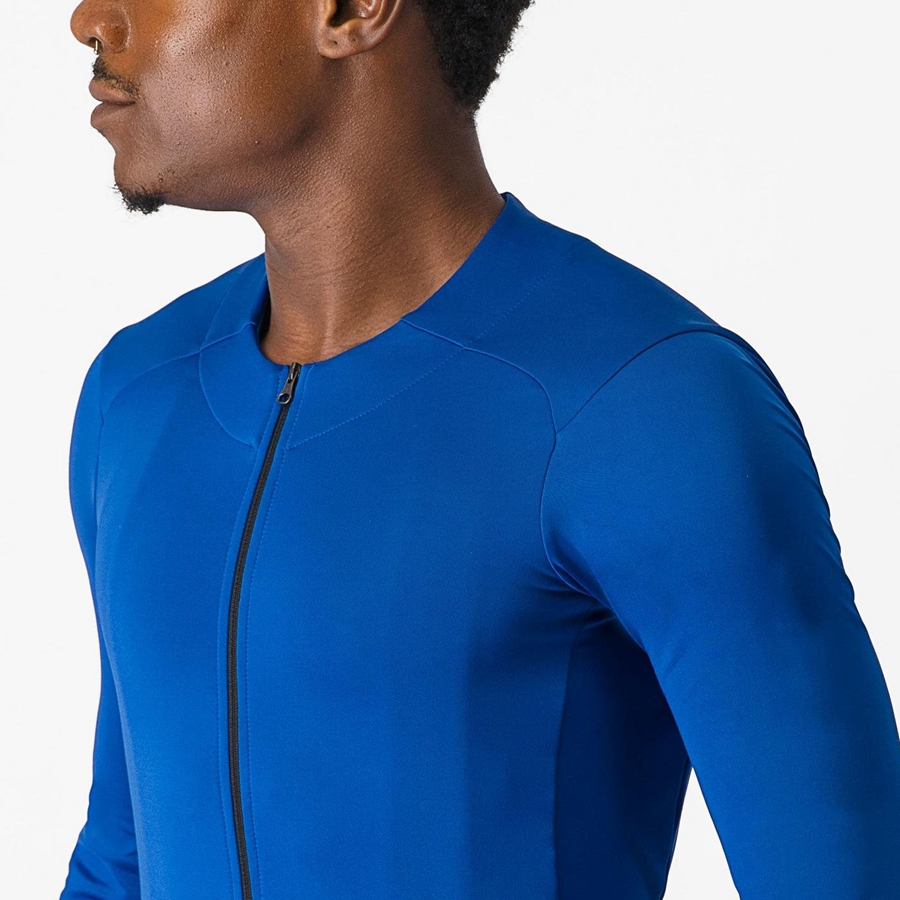 Blue Men Castelli FLY LS Jersey | 149875-MAP