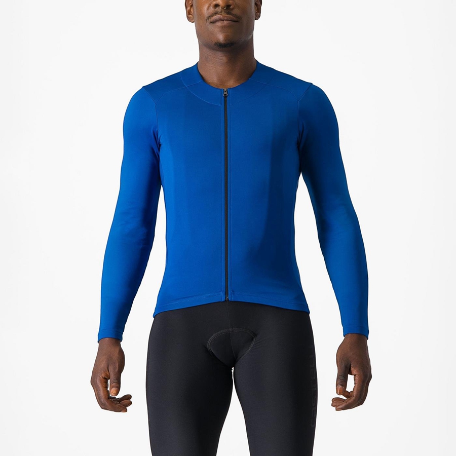 Blue Men Castelli FLY LS Jersey | 149875-MAP