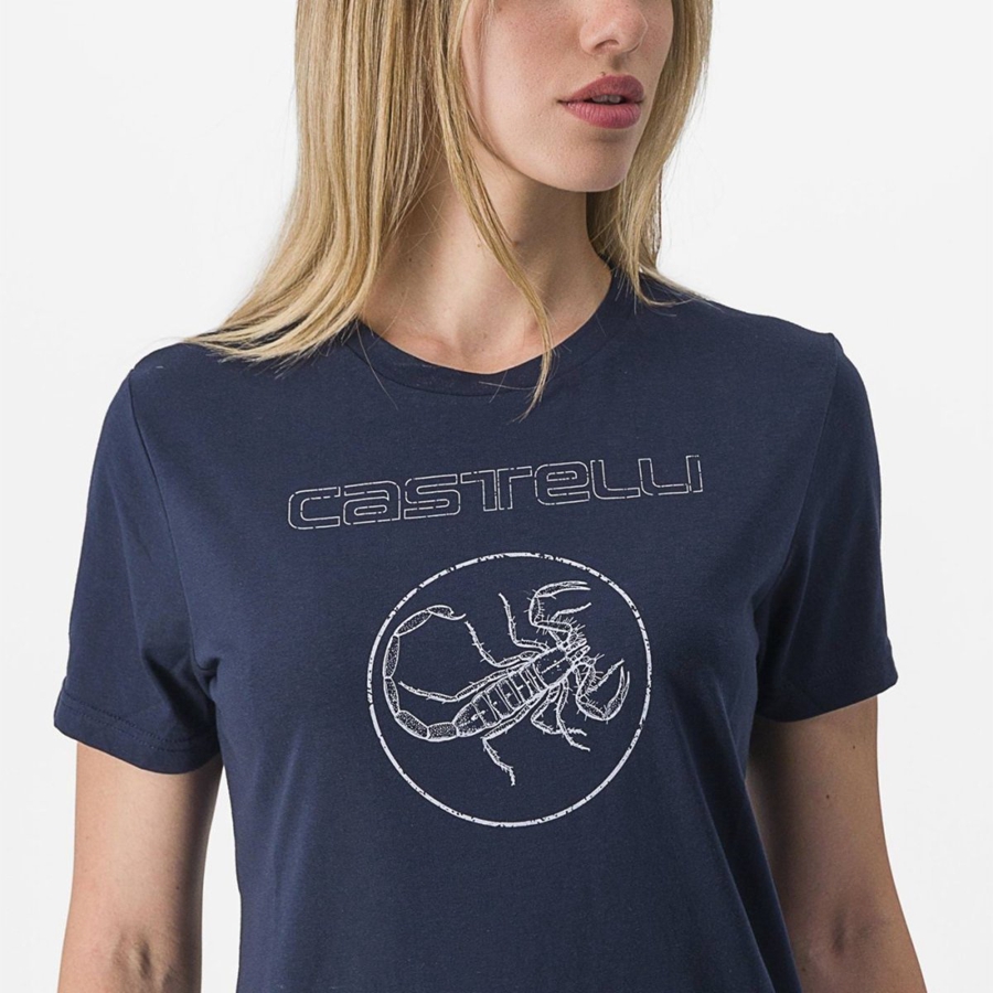 Blue Women Castelli PEDALARE TEE Casual | 921473-GZN