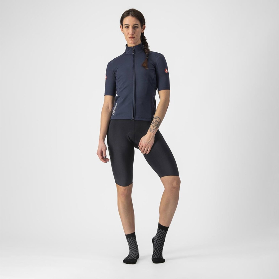 Blue Women Castelli PERFETTO RoS 2W WIND Jackets | 867140-BUO