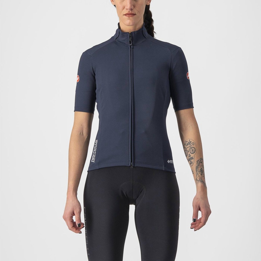 Blue Women Castelli PERFETTO RoS 2W WIND Jackets | 867140-BUO