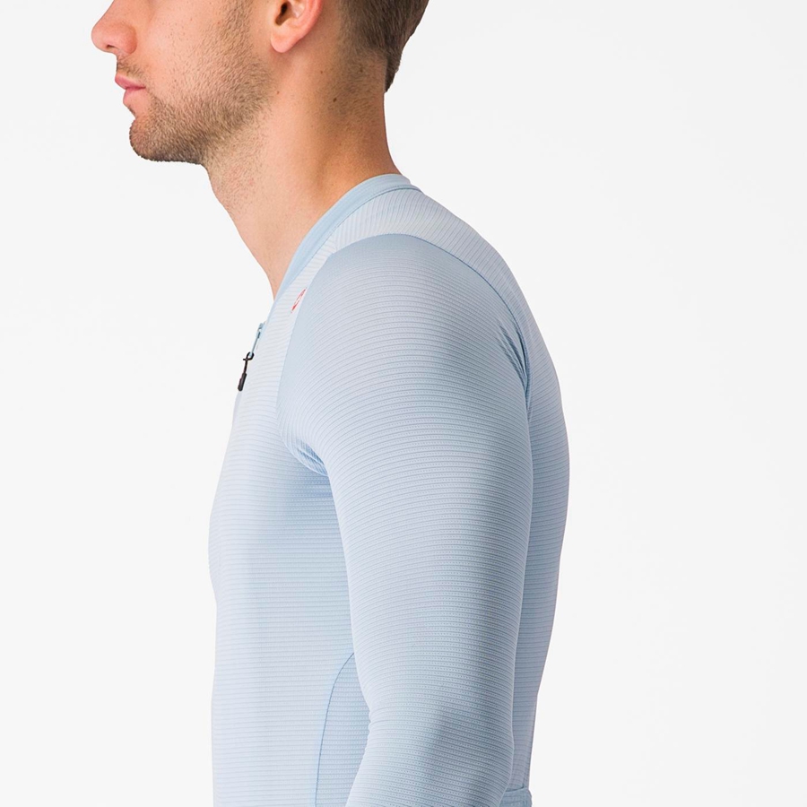 Blue / Blue Men Castelli ESPRESSO LS Jersey | 429108-JVQ