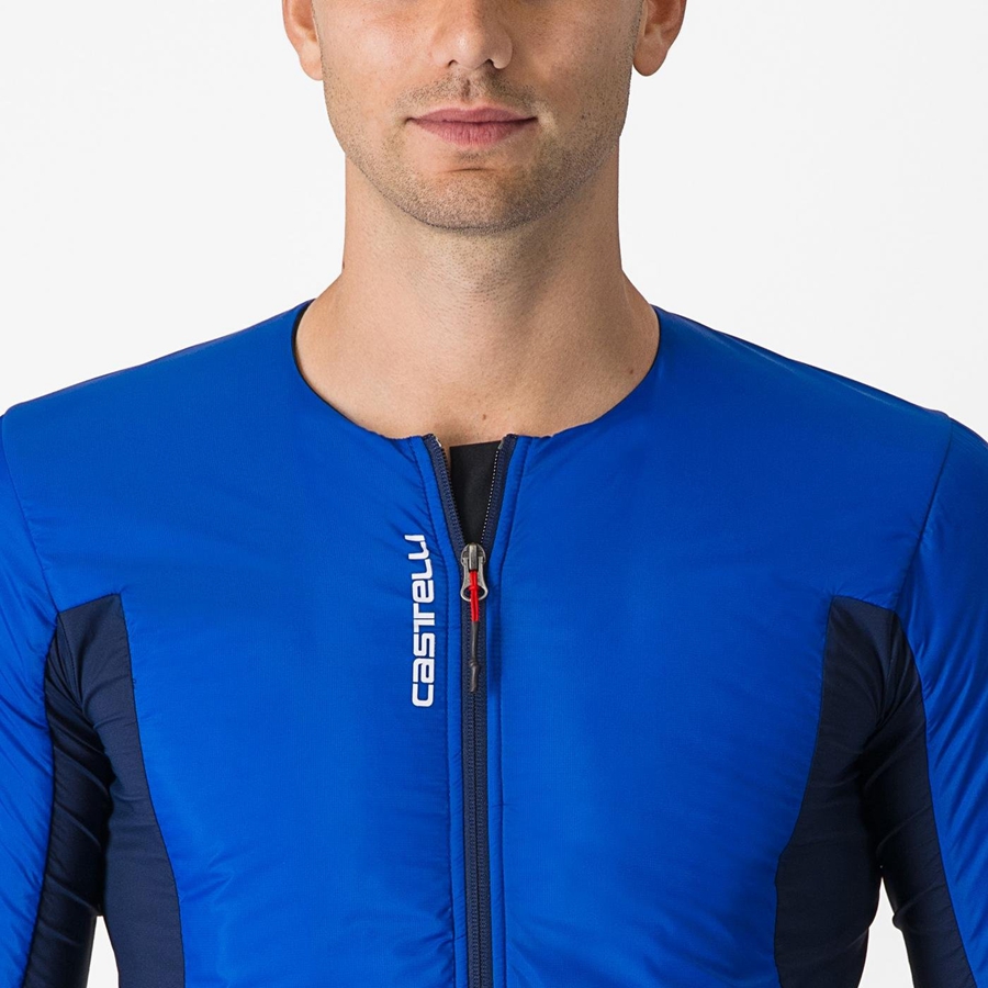 Blue / Blue Men Castelli FLY JACK-SEY Jackets | 038154-OXL