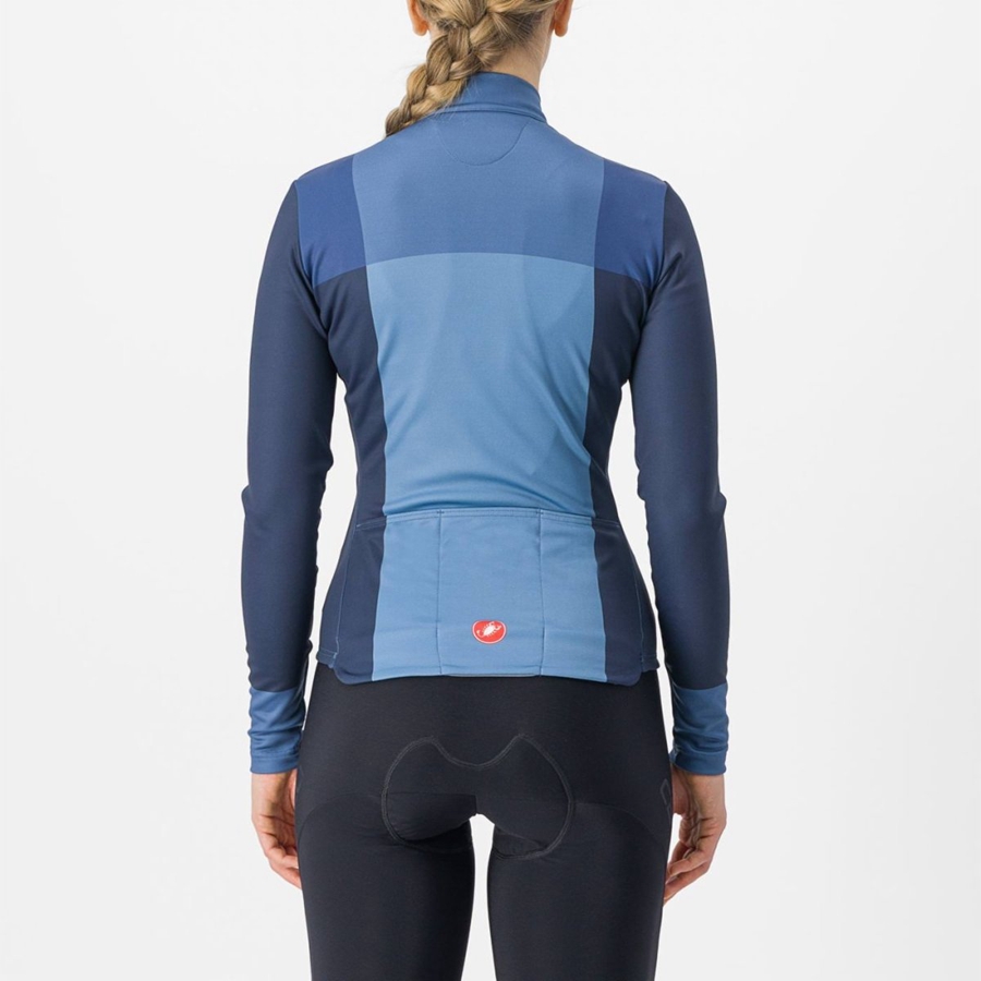 Blue / Blue Women Castelli UNLIMITED W THERMAL Jersey | 674290-BPU