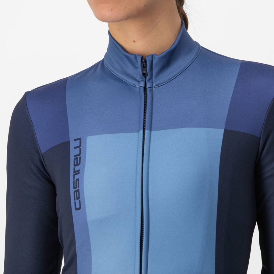 Blue / Blue Women Castelli UNLIMITED W THERMAL Jersey | 674290-BPU