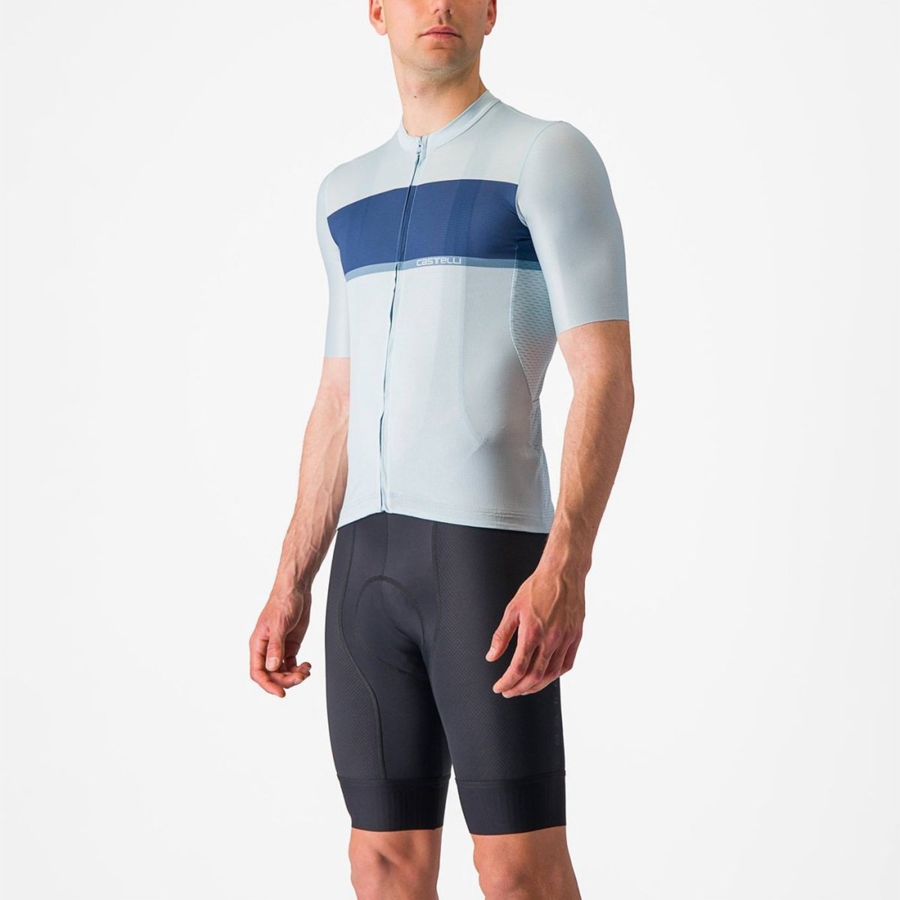 Blue / Blue / Grey Men Castelli TRADIZIONE Jersey | 156973-DGY