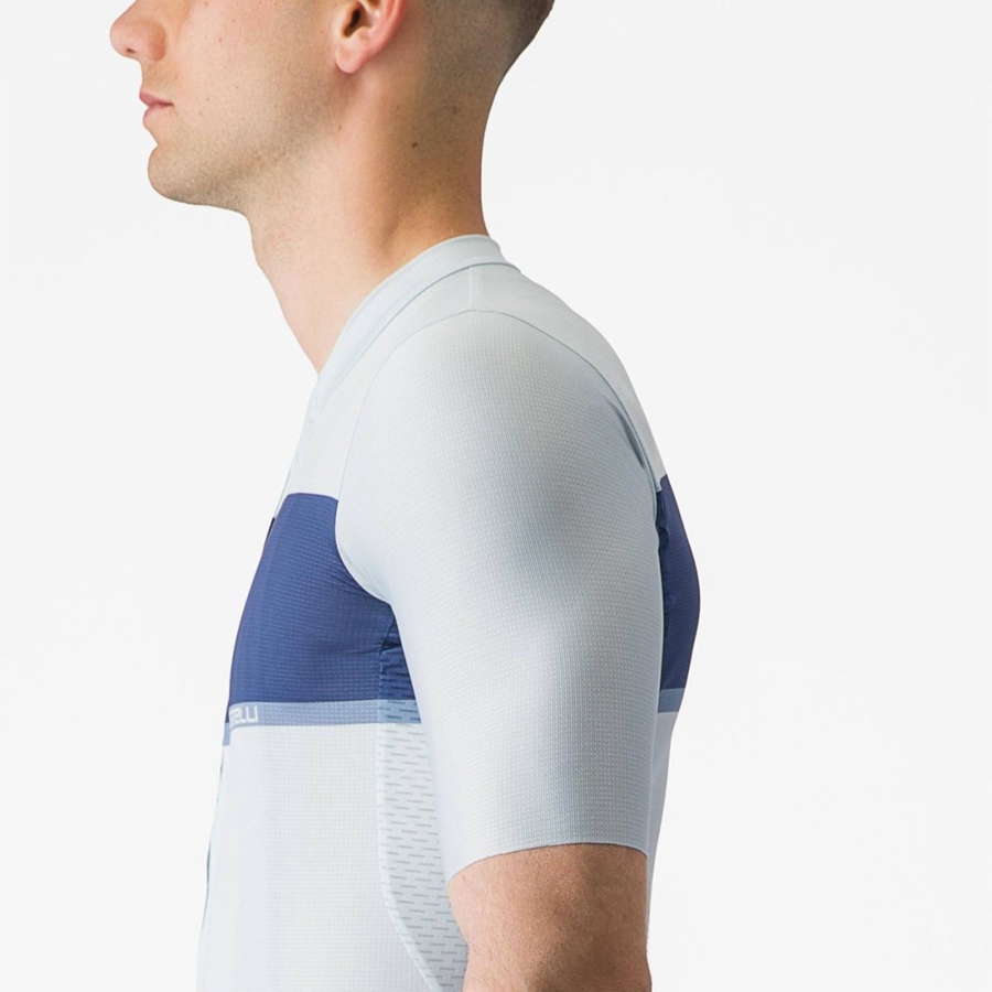 Blue / Blue / Grey Men Castelli TRADIZIONE Jersey | 156973-DGY