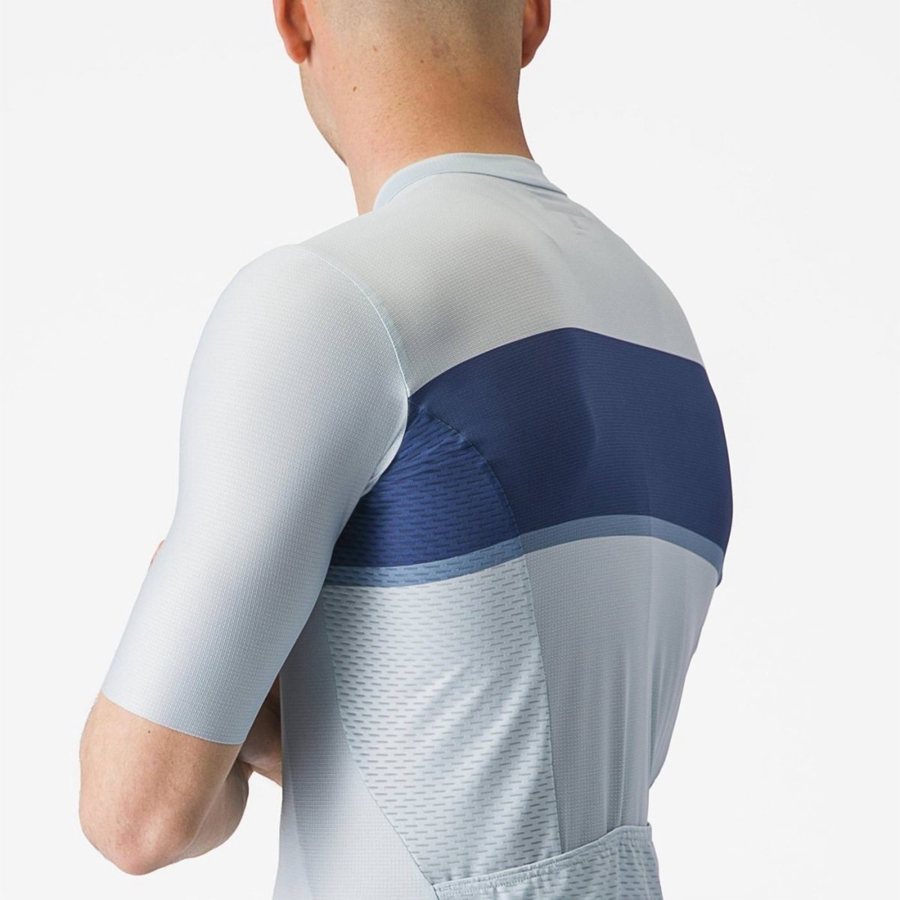 Blue / Blue / Grey Men Castelli TRADIZIONE Jersey | 156973-DGY