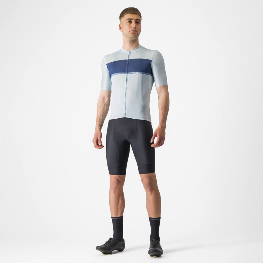 Blue / Blue / Grey Men Castelli TRADIZIONE Jersey | 156973-DGY