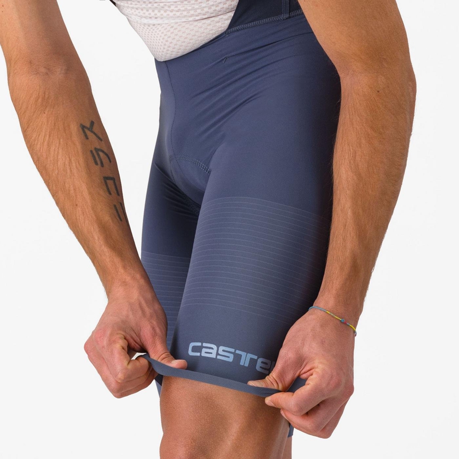 Blue / Grey Blue Men Castelli PREMIO Bib Shorts | 817305-TDI