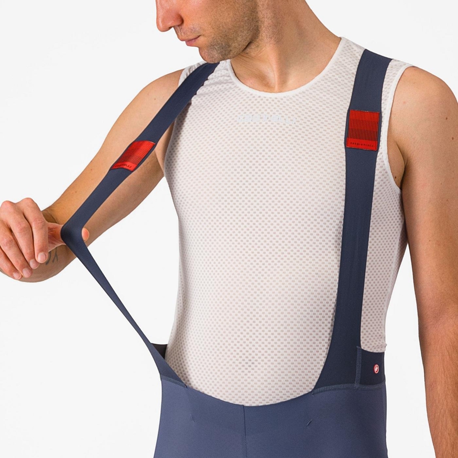 Blue / Grey Blue Men Castelli PREMIO Bib Shorts | 817305-TDI