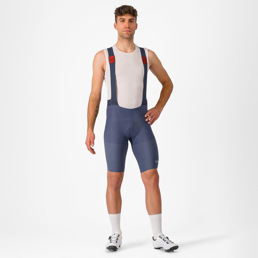 Blue / Grey Blue Men Castelli PREMIO Bib Shorts | 817305-TDI