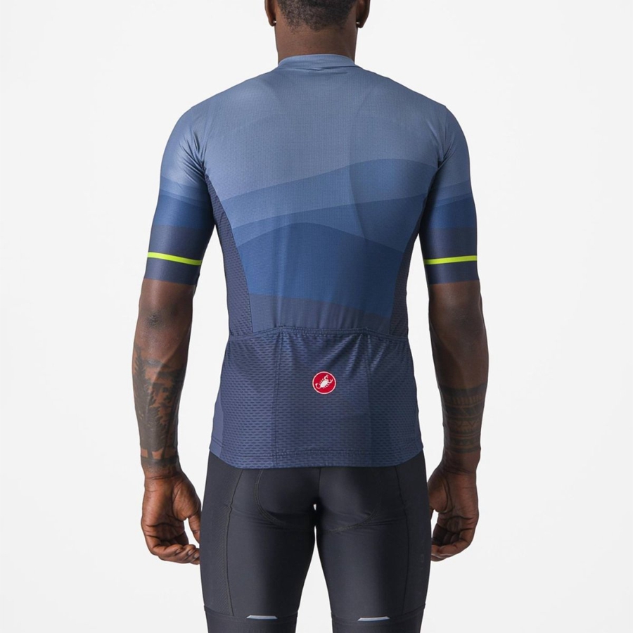 Blue / Light Grey Blue Men Castelli ORIZZONTE Jersey | 813265-EMK